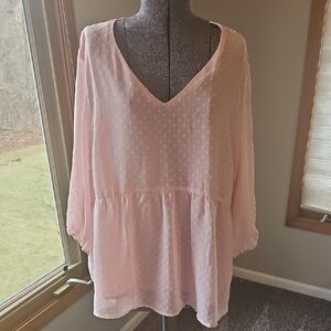 Agnes Orinda Swiss Dot Peplum Top